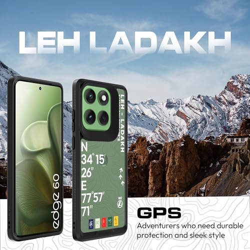 Image of KAPAVER GPS Edition Back Cover Case Compatible with Motorola Edge 60 (PC + TPU) (Leh-Ladakh-Black)