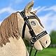 Hobby Horse Ethologisches Trensennetz schwarz für Hobby Horse Größe A3 und A4 verstellbar durch Schnalle Kunstleder mit weißen Nähten
