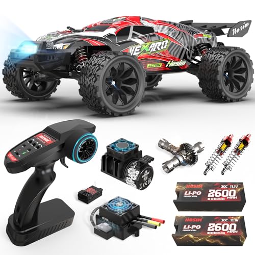 Hosim Mini 1:8 Brushless RC Cars for Adults Fast 50MPH, VEXARO High Speed 4X4 RC Trucks, All Terrain Remote Control Car Waterproof RC Truggy Off Road Hobby Large Monster Truck with 3S Battery