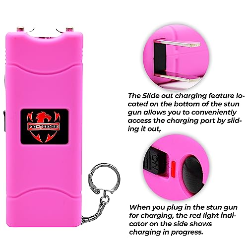 image for FIGHTSENSE Super Heavy Duty Keychain Stun Gun with Flashlight for Men 