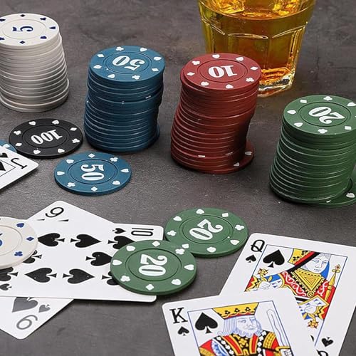AGD LIGHTS 200PCS Poker Chips, Poker Chip Set mit Samt Tasche, Party Zubehör