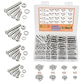 🔩Una variedad de tamaños de juego de tuercas y pernos: Nuestro juego de tornillos incluye: Pernos con tuercas, arandelas y empaquetadura correspondientes, M3x16, M3x20,M3x25, M3x30, M4x16, M4x20, M4x25,M4x30, M5x16, M5x20, M5x25,M5x30, M6x20, M6x25, M6x30, M6x40, un total de 160 pernos, hay 160 tuercas, 180 arandelas de seguridad y 180 arandelas planas. El número total es 680. Diferentes tamaños pueden satisfacer la mayoría de sus necesidades y las necesidades de su vida hogareña.