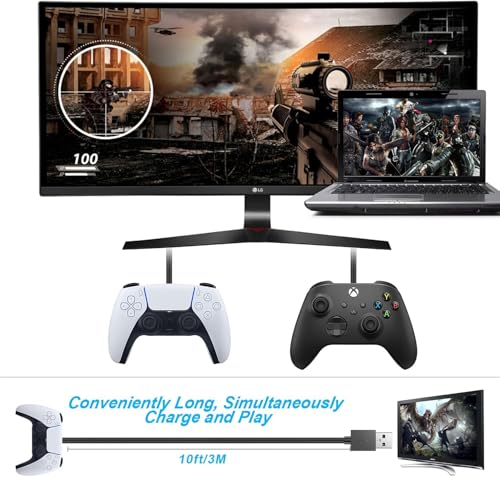 Carregador de controle PS5 – Cabo de carregamento rápido OEM original 3A USB C para USB C, acessório