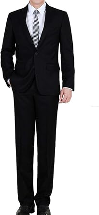 Mens Suit Slim Two Button 2 Piece Suits Jacket Trousers Suit Set