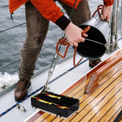 Caisse de rangement pour matériel de pêche avec boîte à appâts double face