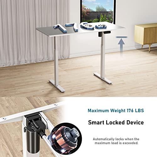 Ezeefonk Electric Electric Sit Stand Desk Frame Electric Standing Desk Adjustable Height For 43 ” To 78.5 ” Desk Tops Adjustable Desk Legs With Memory Controller Rising Desk White (Frame Only) #TOP2