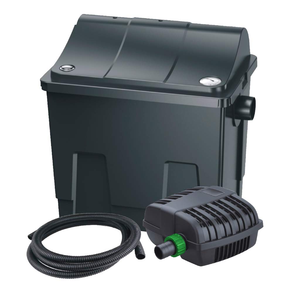 Amtra Pond Biofilter Set 6000 - Kit Filtro, Pompa per laghetti 2500 l/h e Lampada sterizzatrice UVC con tubo per la depurazione inclusa