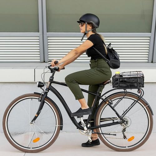 CXWXC Fahrradkorb Hinten mit Cargo Netz und Liner,Tragkraft bis zu 30 kg und Volumen 10L,Fahrradkorb für Fahrrad, E-Bike, Elektrofahrrad