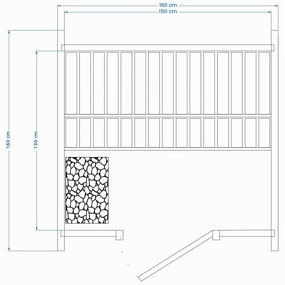 Gartensauna Quadro Fasssauna aus Holz für 2 Personen, Quadro | Mit LED-Beleuchtung Außensauna für Garten & Terrasse