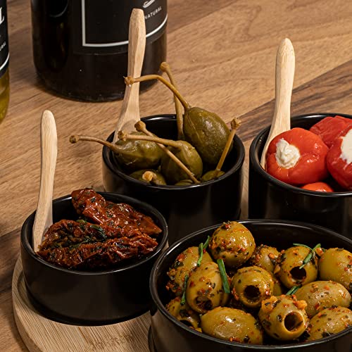 Moritz & Moritz Ensemble de bols de service noir incl. cuillère et planche à servir - Ensemble de bols comme bols à tapas, petits bols à trempette, bols à snacks et bols à tapas – vue 6