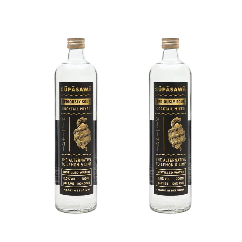 Supasawa Seriously Sour - Mezclador de cóctel 2 x 70 cl, solución del camarero a limón y lima, cero alcohol, mezclador incoloro