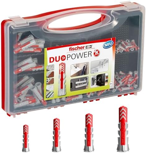 fischer - Redbox DUOPOWER Case | Maletín de Tacos Universales para Pared Maciza, Ladrillo Hueco y Cartón-Yeso | Nylon Bicomponente de Alto Rendimiento | 280 uds