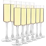 CZUMJJ - Juego de 12 copas de champaña elegantes para cumpleaños, bodas, fiestas, 6 onzas, transparentes