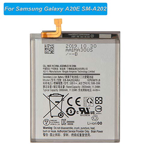 Batteria di ricambio EB-BA202ABU compatibile con