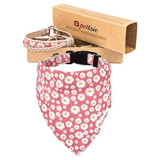 Collar para perros con bandana y brazalete de amistad marca Pettsie