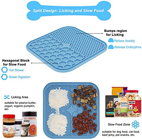 Kilin Dog Lick Pads,Dog Food Mat With Suction Cups,Boredom & Anxiety Reducer,Alternative To Slow Feeder Dog Bowls,Dog Toy Help Pets For Nail Trimming, Bathing,Snuffle Treat Mat For Dogs&Cats #TOP1
