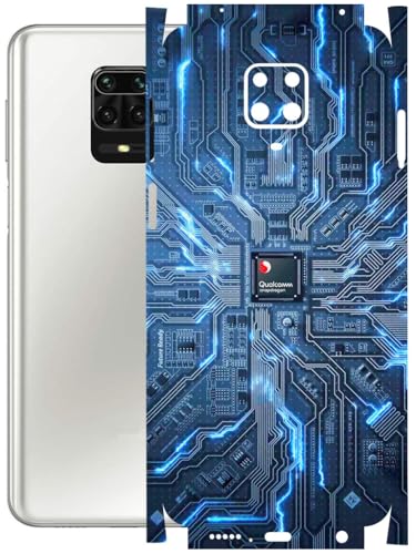 Image of AtOdds - Full Body Back Screen Guard Protector Film - Lamination Wrap Skin Sticker Compatible with REDMI Note 9 PRO MAX | Scratchproof Matte Finish (Circuit)