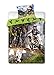 Set di biancheria da letto con copripiumino da 160 x 200 cm e federa da 70 x 80 cm, stampa a tema motocross