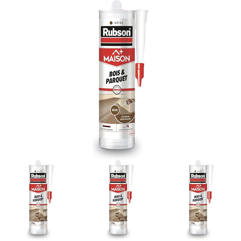 Mastic maison bois Rubson hêtre 280 ml acrylique pour joints intérieurs abrités lot de 4