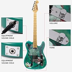 39-Zoll-Voll-E-Gitarre, Anfänger-Startmode, bemalte Version, Berufsset für Erwachsene, Adler-Holzkorpus, Telebrücke, C-förmiger Hals, mit Tasche, Gurt, Saite, Stimmgerät, Kabel und Plektren - Les Beatles, Paul McCartney, John Lennon, RIngo Starr, George Harrison 39-Zoll-Voll-E-Gitarre, Anfänger-Startmode, bemalte Version, Berufsset für Erwachsene, Adler-Holzkorpus, Telebrücke, C-förmiger Hals, mit Tasche, Gurt, Saite, Stimmgerät, Kabel und Plektren – Image 2