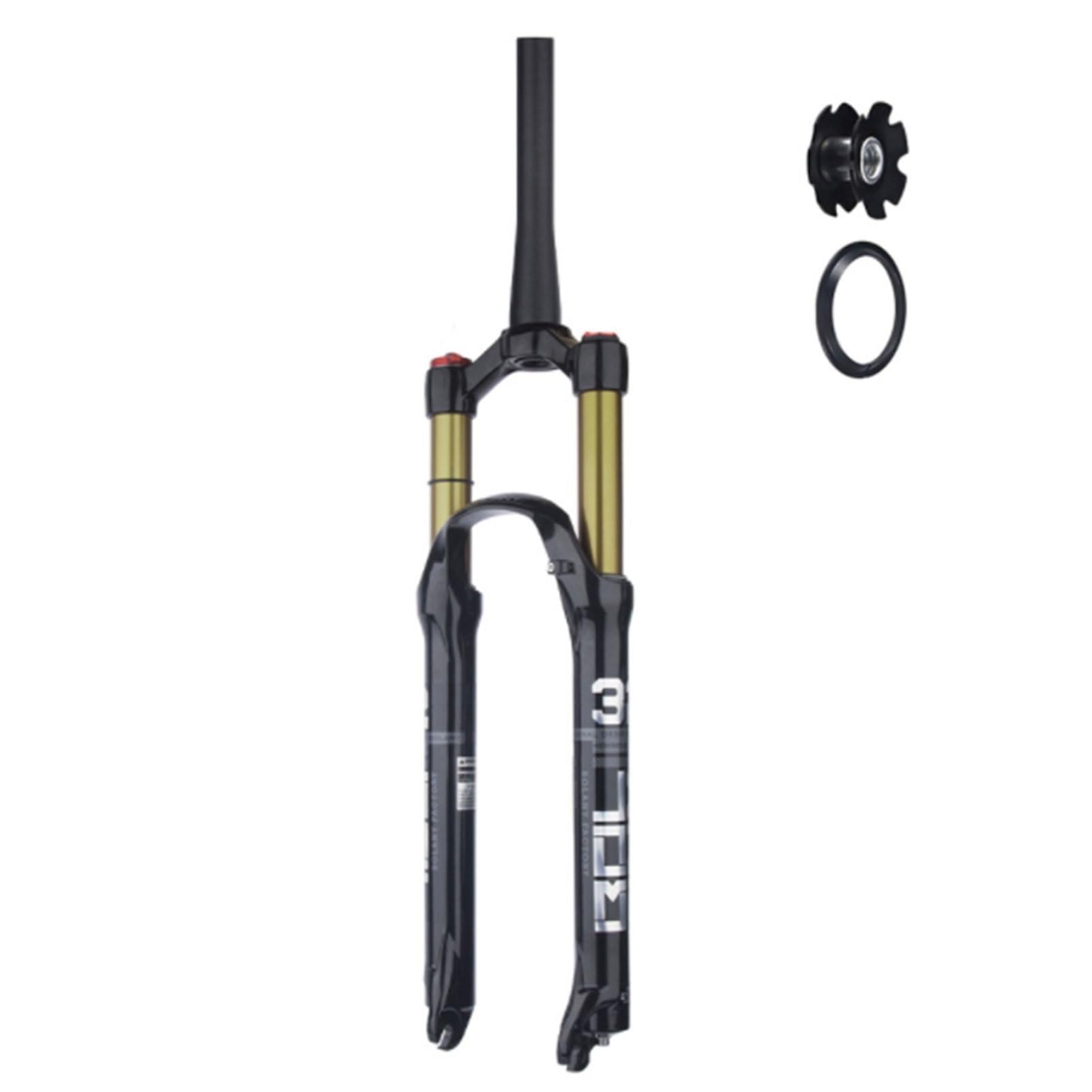 HOMSXPAC 120mm Travel Air, 26/27.5/29er Bicycle Shock Absorber Forks QR 9mm Disc Brake for 1.25-2.4in Tires Mountain Bike