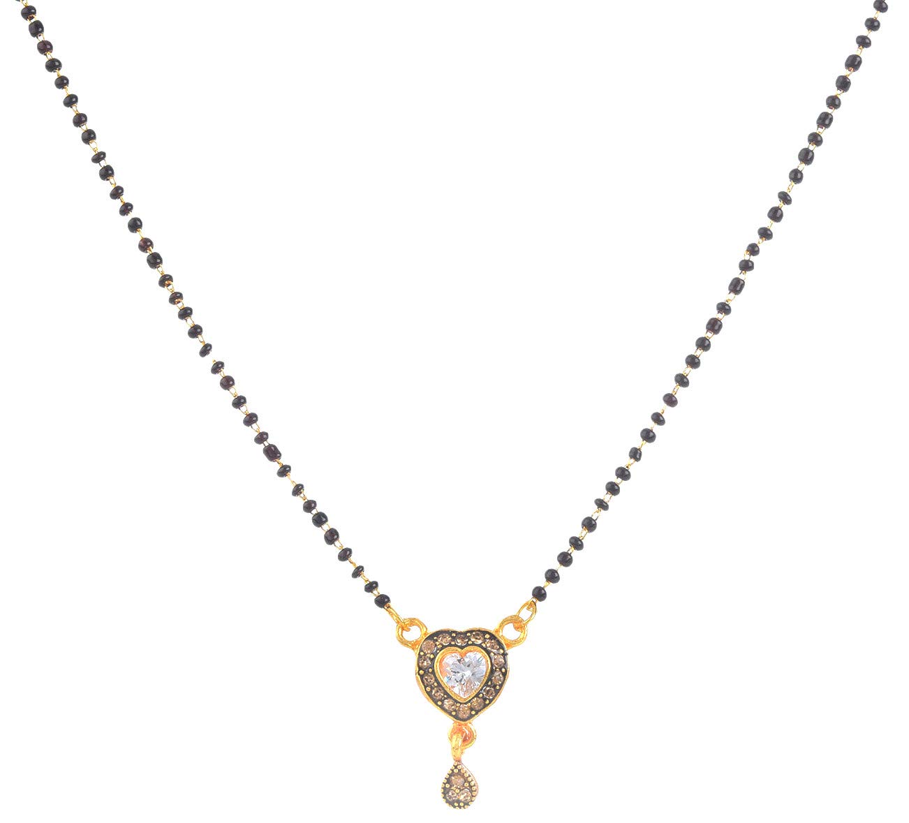 bhagya lakshmi Women's Pride Traditional Gold Plated Mangalsutra Necklace pendant Black bead Chain For Women-picture-16