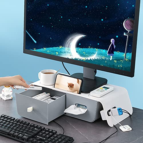 Rangement de bureau sans se pencher support de moniteur HIPS 4 USB - 6