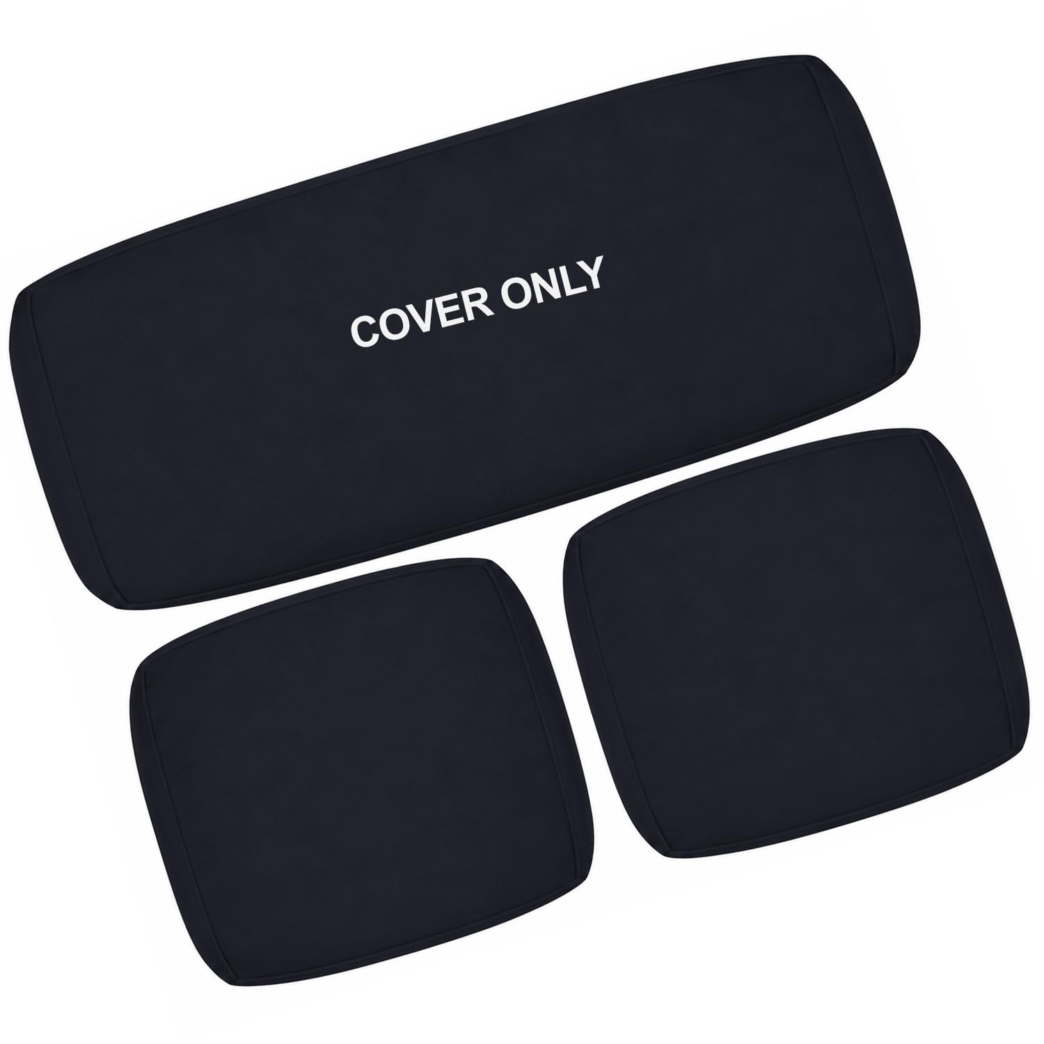 Brillars Garden Rattan Cushion Replacement Cover Set – 3 Piece Water Resistant Outdoor Chair | Sofa Seat Covers, Removable Furniture Cover Only (No Foam Included) (Black) — image 1