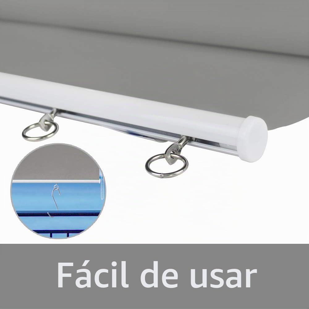 HENGMEI Toldo Vertical para Balcón y Terraza, Protección Solar Exterior, Gris, 140 x 140 cm