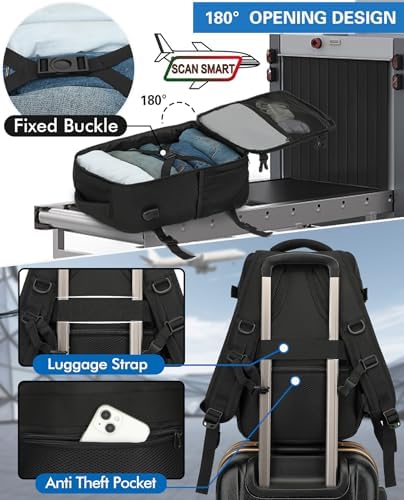 KLOSTAIN Cabin Bags 40x20x25 for Ryanair Underseat Travel Backpack Hand Luggage Carry-ons Bag Cabin Size 20L for Airplanes Flight Ruscksack Black - View 5