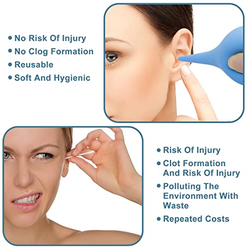 Ohrenspritze 60 Ml, Ohrenreiniger, Ohrenschmalzentferner Mit Saugnapf, Ohrenspitze Zur Sanften Reinigung Von Ohrenschmalz Durch OhrenspüLung, Blau Glatt