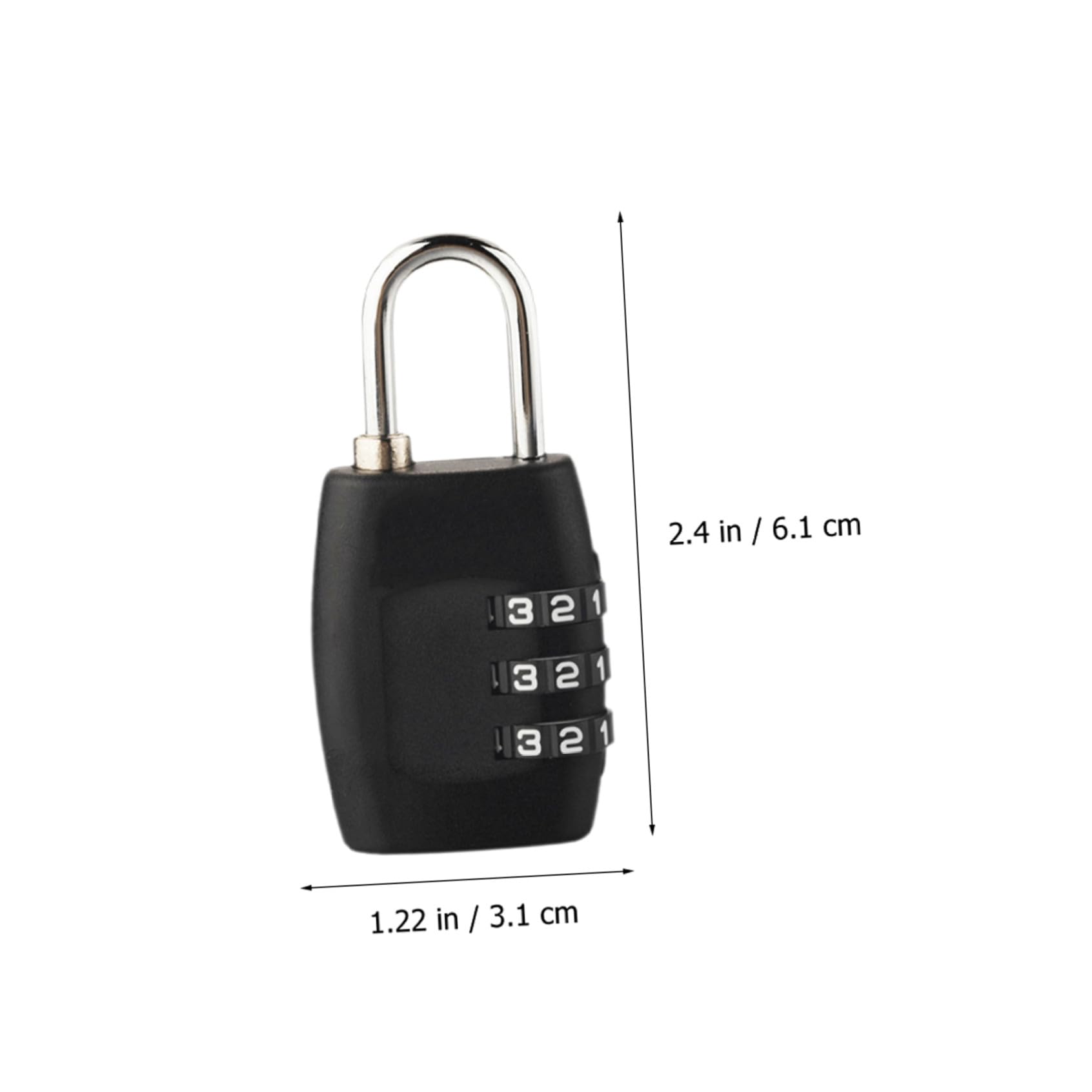Lucchetto Combinazione Valigia 3 Numeri Nero, 3 Pezzi