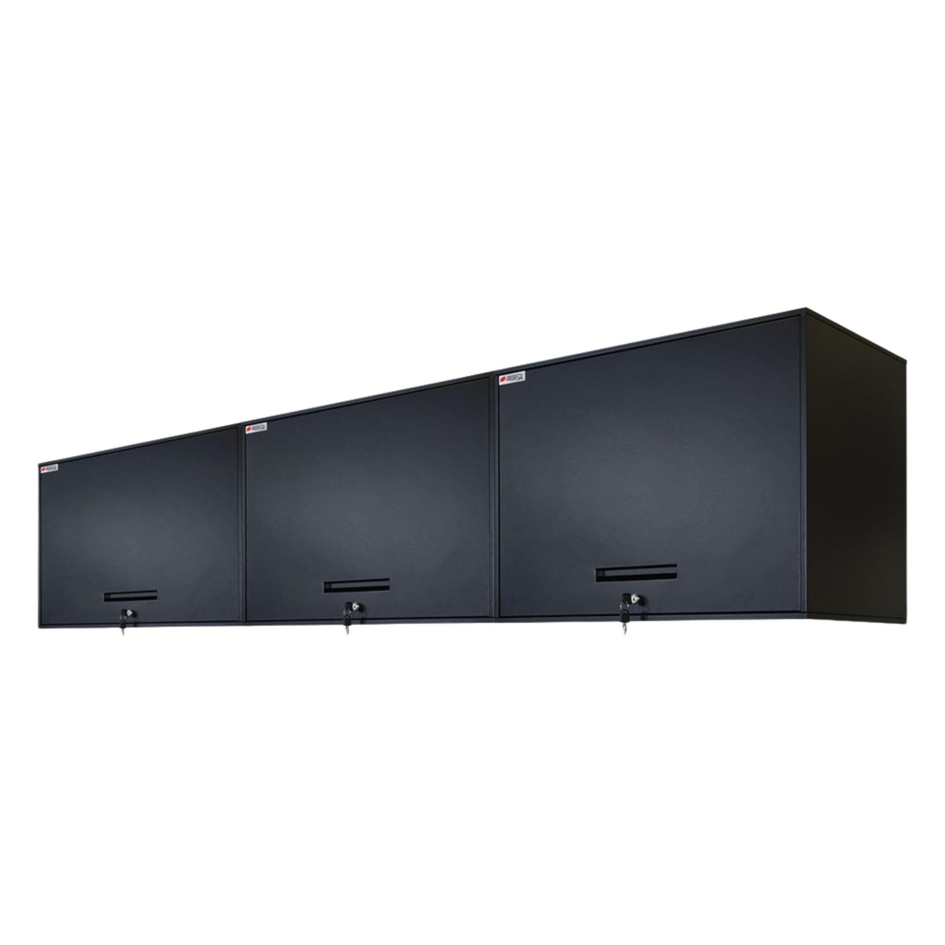 PROREGAL Mega Deal 3x Armadietto portautensili ELEPHANT in metallo pensile con serratura 55x80x40cm 2 livelli in acciaio con verniciatura a polvere nera pensile da officina profondo 40cm