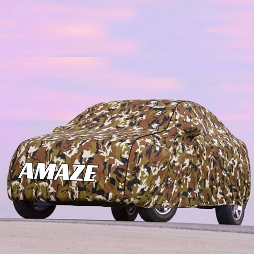 Image of Kayme UltraShield All Weather Premium Amaze Car Cover 6-Layer Waterproof Fabric, UV & Heat Reflective - Rain, Sun & Dust & Bird‐Dropping Resistant, Indoor /Outdoor Full Body Protection - Jungle