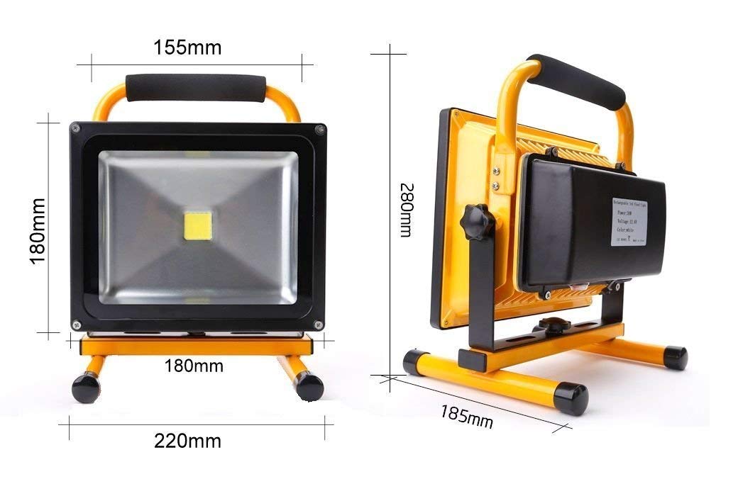 Foco de 20 W recargable para ambientes interiores y exteriores con soporte de color CW404