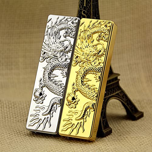 Torch Lighter, Jet Flame Lighter Refillable Butane Gas Lighter, Cool Pull Down Ignition Sculpture Dragon Lighter Windproof Design Gifts For Outdoor Indoor Birthday,Festival(Without Butane Gas)-Gold #TOP6