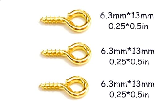 Miniatura 2 de 300 pines dorados de 0.23 x 0.31 pulgadas (0.256 x 0.512 in), ganchos de ojo, mini clavijas para hacer joyas, proyectos de artes y manualidades
