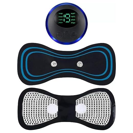 Aparelho Massageador Elétrico Recarregável Portátil Modelo Borboleta Para Dor Muscular Pescoço Pernas Coluna Lombar Sem Fio Eletroestimulação