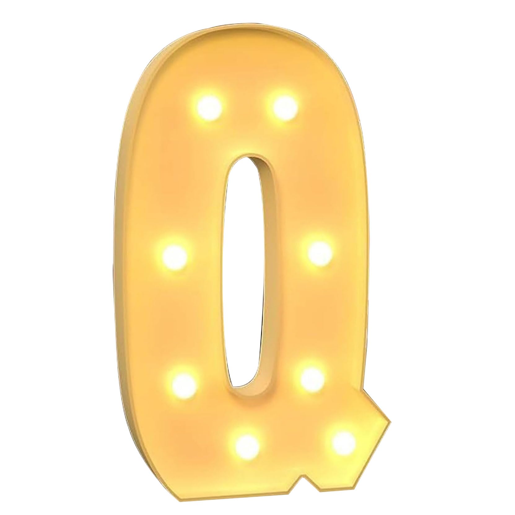 Letra grande decorativa con luz LED Q, letrero iluminado para marquesina, letras de mosaico para globos para cumpleaños, boda, fiesta, día de San Valentín
