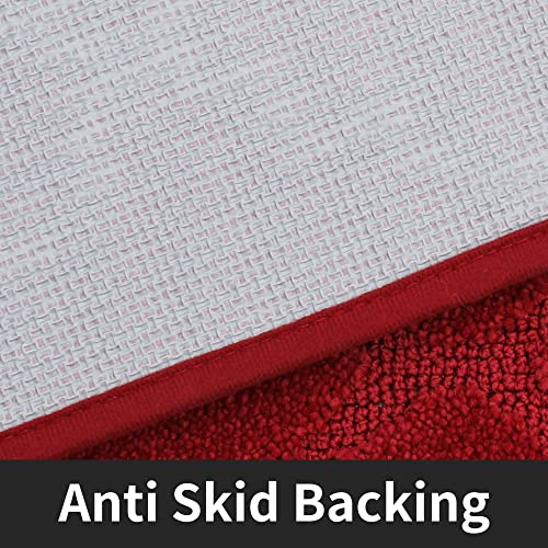 Cosy Homeer Soft Kitchen Floor Mats For In Front Of Sink Super Absorbent Rugs And 20 Inchx59 Inch Non-Skid Mat Standing Washable,Polyester,Red thumb #5