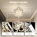 Moooni Chandelier, Hallway Crystal Chandelier, 1-Light Mini Modern Square Flush Mount Ceiling Light Fixture for Closet Foyer W8