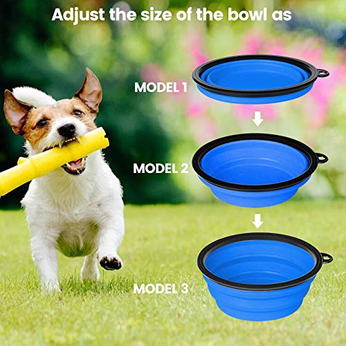 AGECASH A Collapsible Dog Bowls, Portable Travel Dog Bowls, Expandable for Cat Dog Water Bowls Food Feeding, 2 Pack… - Image 3