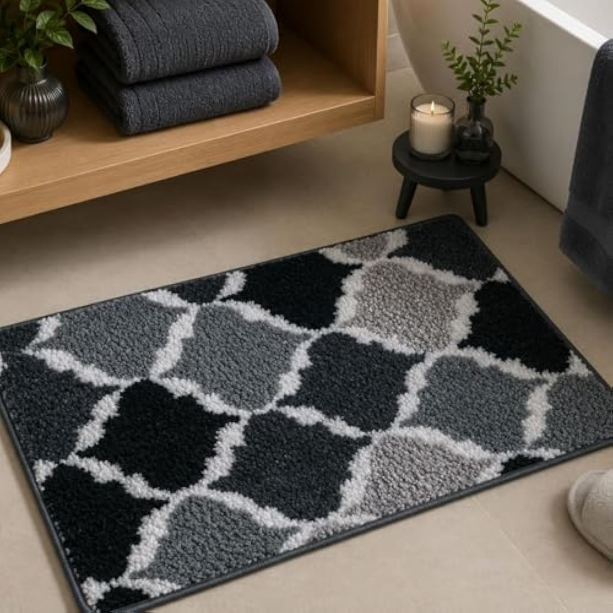Geometric Super Soft Anti-Skid Washable Bathroom Mat