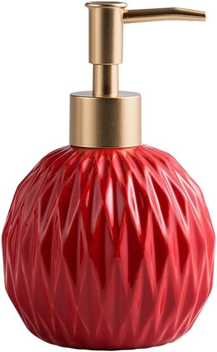 Soap Dispenser Soap Dispenser Kitchen Round Pump Bottle Modern Geometric Ceramic Lotion Dispenser for Bathroom Advanced Kitchen Soap Dispenser for Kitchen,Bathroom,Office (Green，White，Khaki)