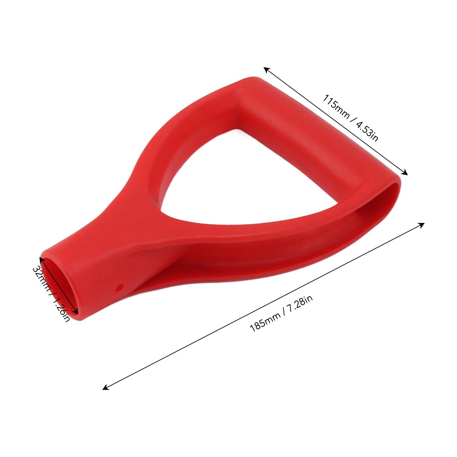 Poignée En Plastique D-Grip 32mm - Manche De Pelle Rouge Ergonomique Pour Outils De Jardin