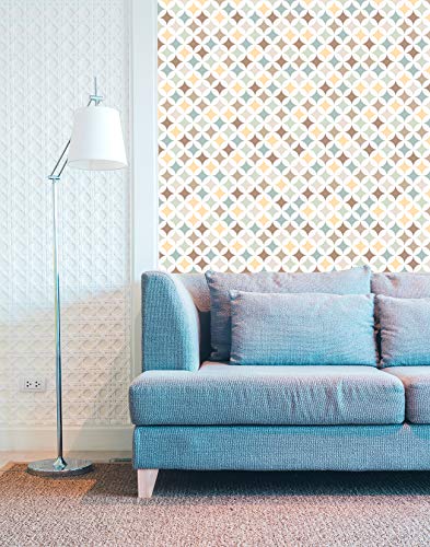 Image of DWELLSINDIA Geometric Pattern in Neutral Colors Self Adhesive Wallpaper Waterproof, Scratch Resistant, Laminated 41cm x 244cm