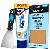 Polycell Polyfilla Ready Mixed Tube 396g - Relleno multiusos para interiores y exteriores, relleno suave para paredes con herramienta de relleno de pared de