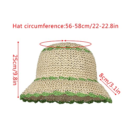 Minache Gorro de Paja con Ala Ancha Color Beige miniatura 4