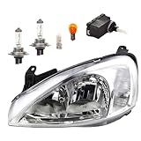 Johns, Phare H7/H7 System V gauche compatible avec Opel Corsa C 03 avec LWR et ampoule