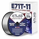 ATLASWELDER Flux Core Welding Wire, E71T-11 .030 Inch 2LB, Gasless Mild Steel MIG Welding Wire with Low Spatter for All Position Welding